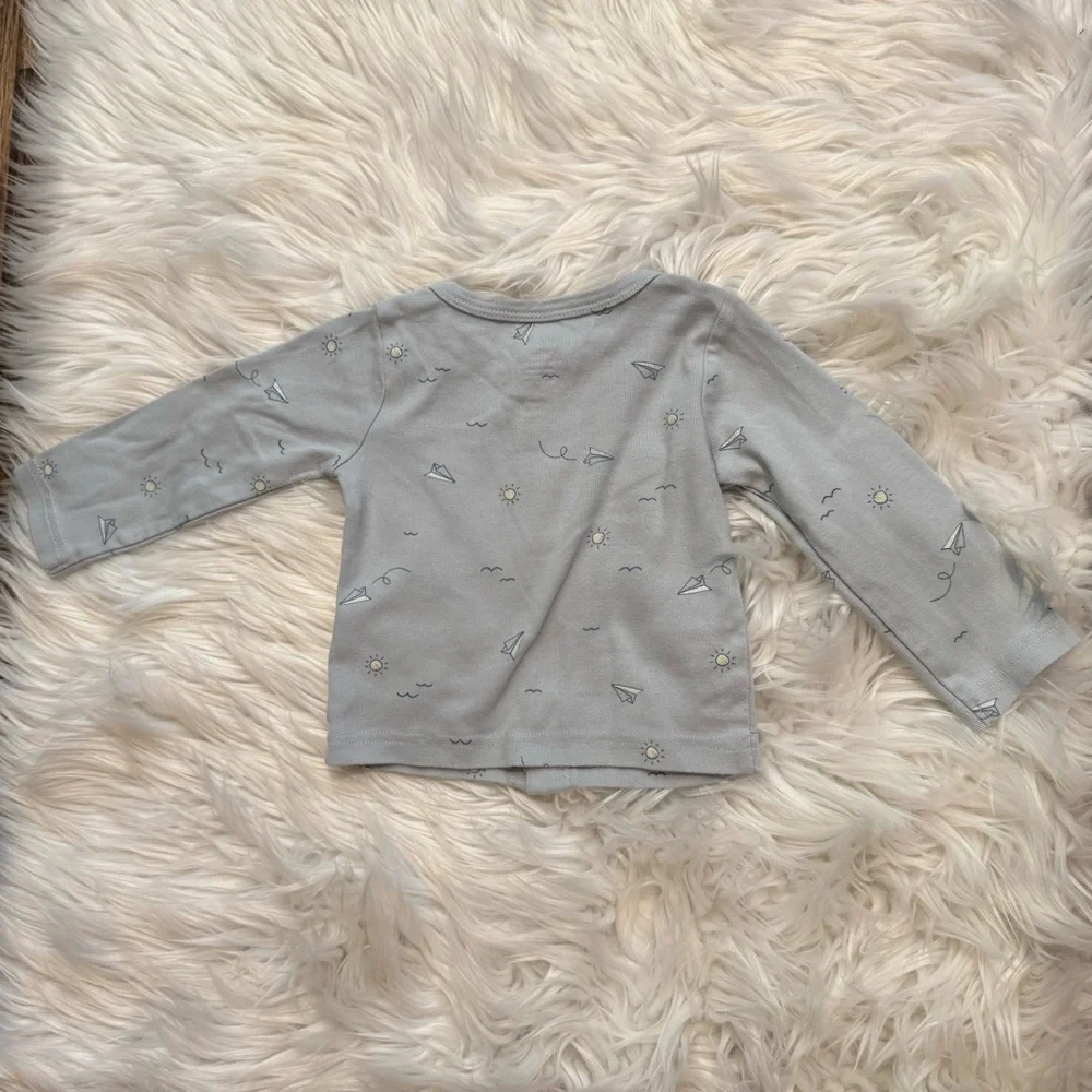Carter’s Baby Boy 9M Light Blue Paper Airplane‎ Outfit Set NWOT